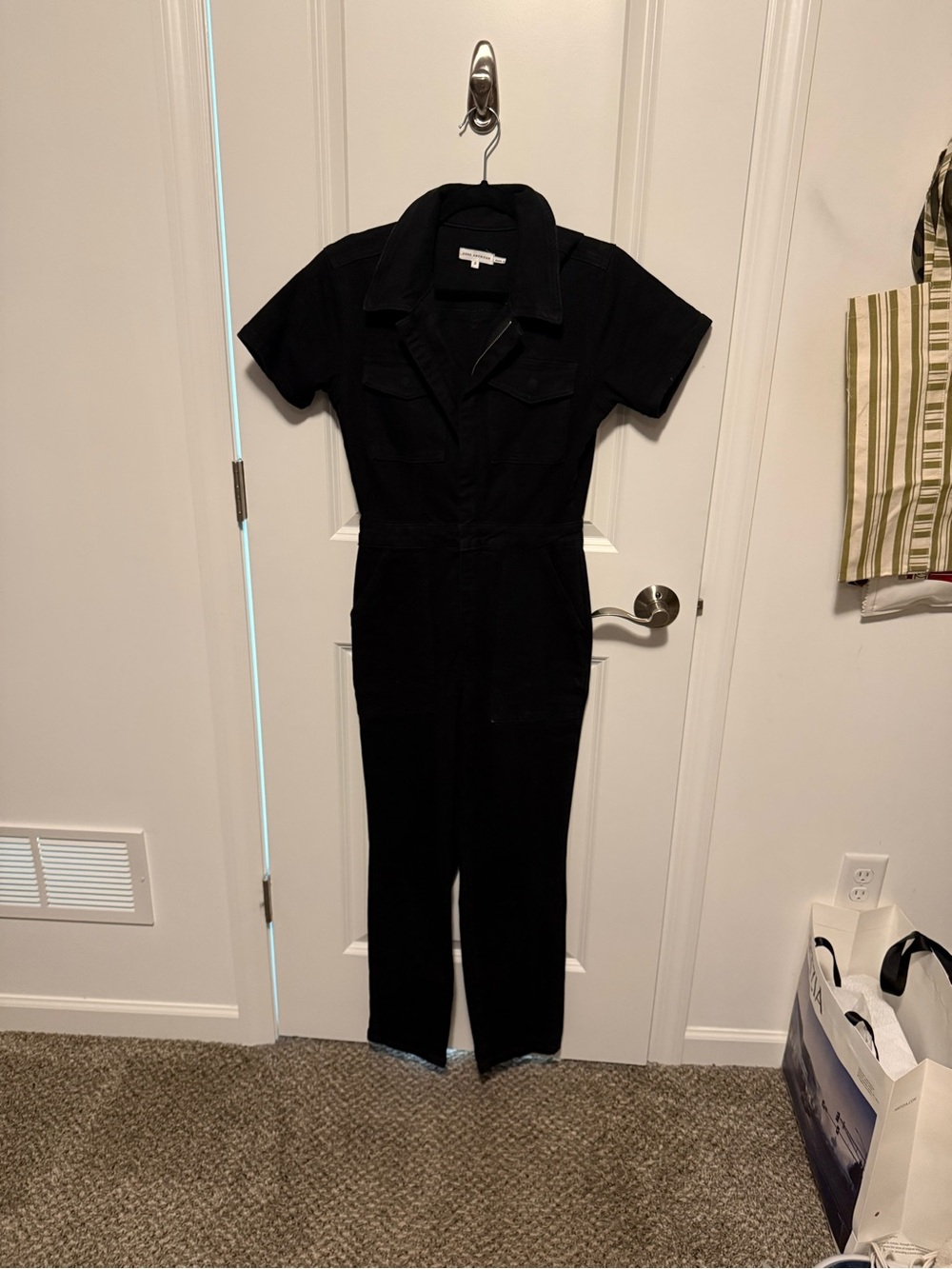 Good American Short-Sleeve Utility Jumpsuit by